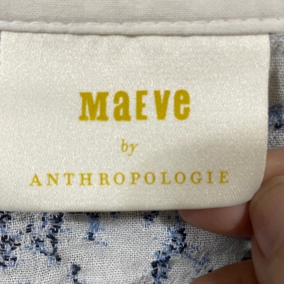 Maeve by Anthropologie Blue and White Patterned Kimono Cardigan - Picture 2 of 6